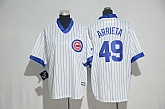 Women Chicago Cubs #49 Jake Arrieta White Pinstripe New Cool Base Stitched Jersey,baseball caps,new era cap wholesale,wholesale hats